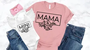 Floral Print Mama Mini Matching Tops