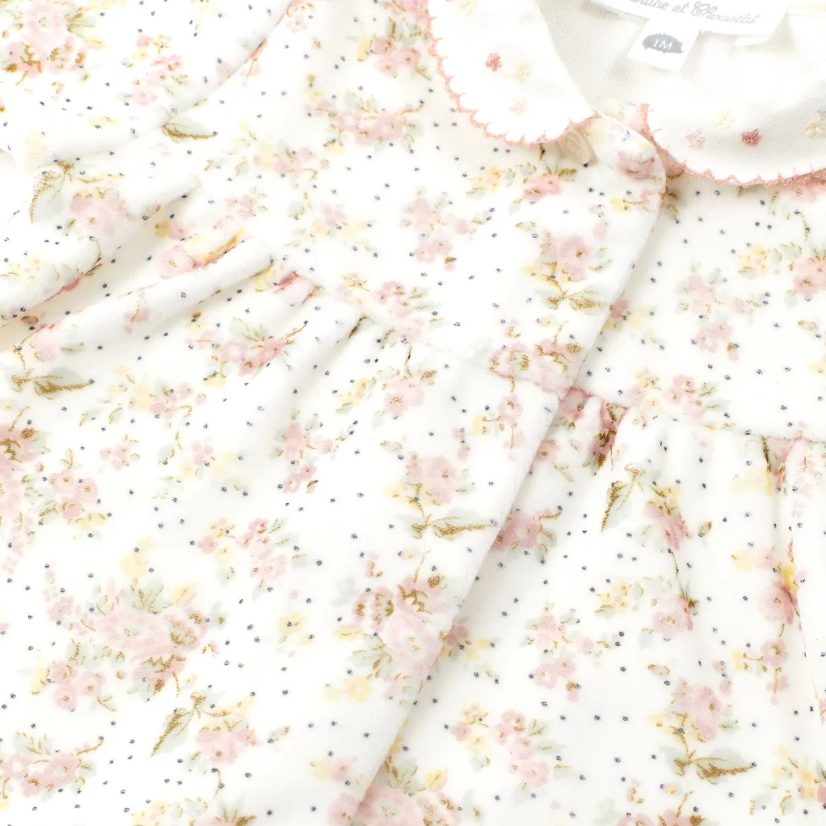 Floral Velour Pajama Onesie