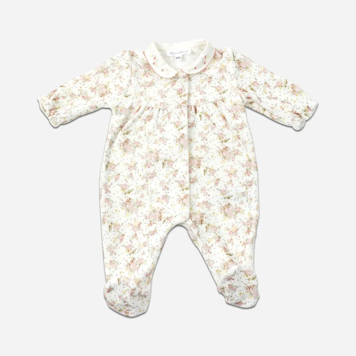 Floral Velour Pajama Onesie