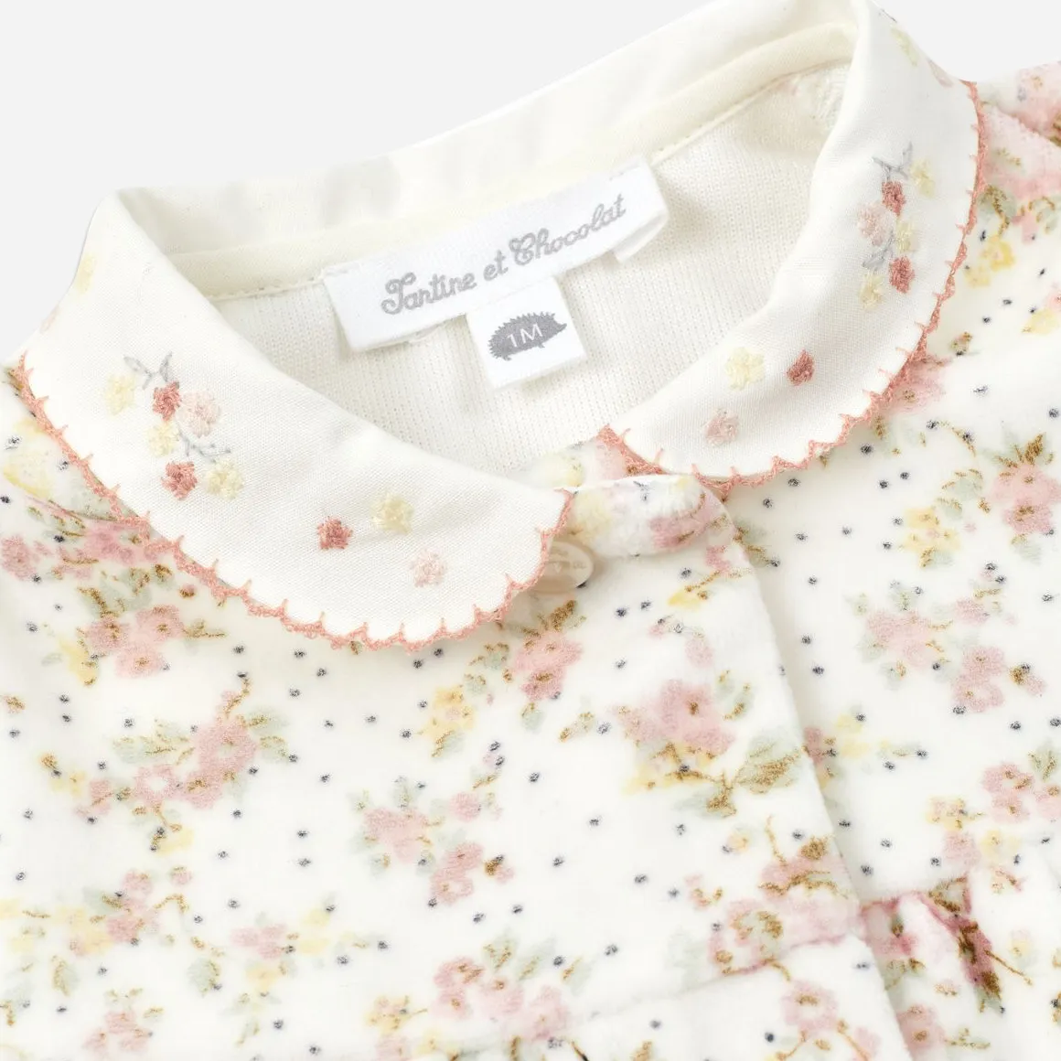 Floral Velour Pajama Onesie