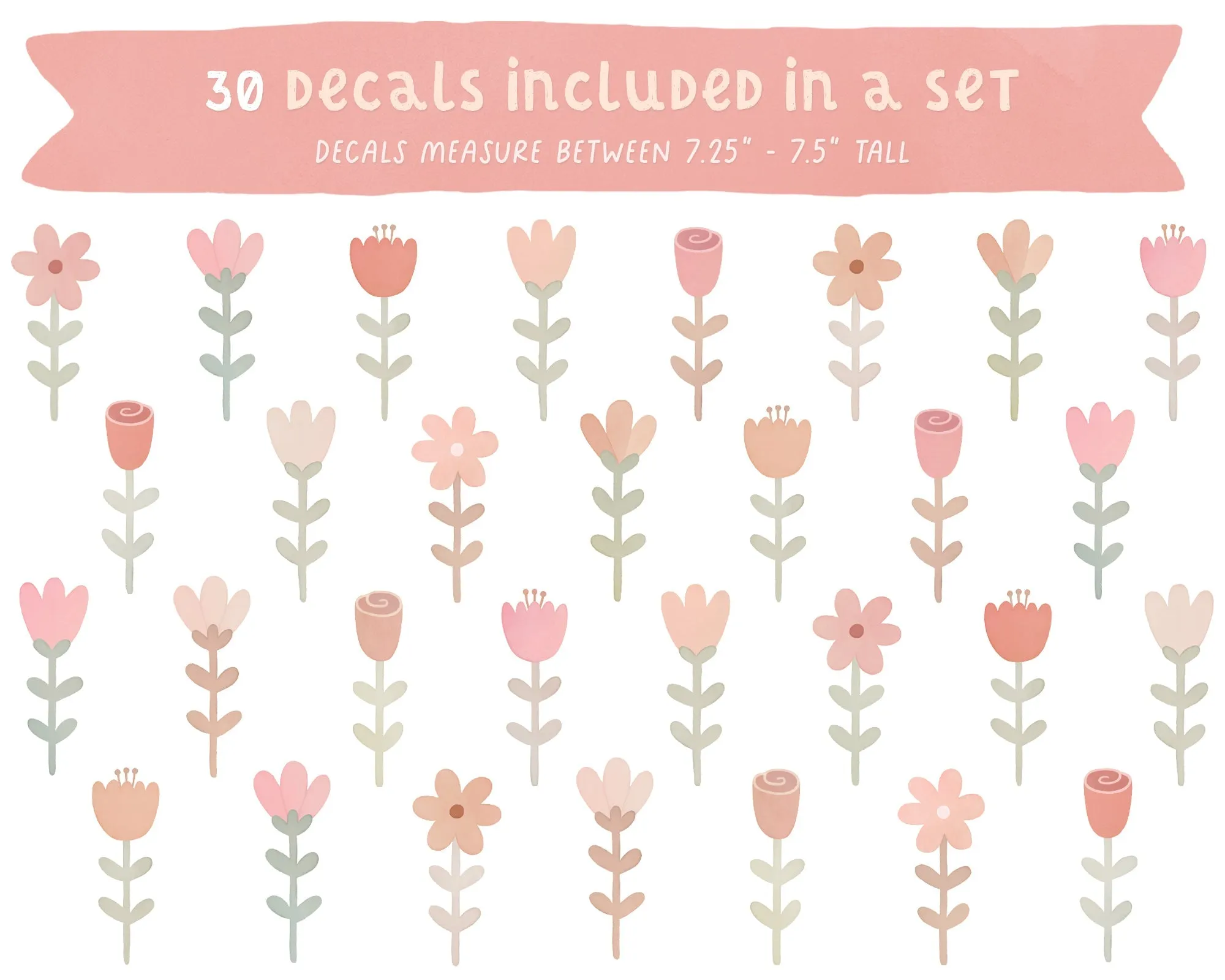 Flower Festival Fabric Wall Decal Set