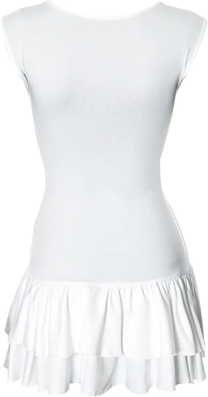 Flower Girl Dresses Mini Dress Double Layered Ruffle Hem Ruched Tiered Skirt Bodycon Sleeveless Tank Dresses