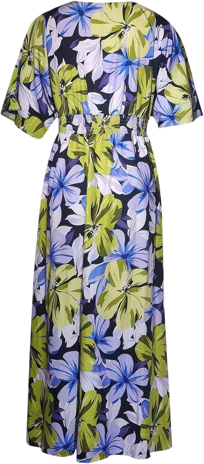 Flower Girl Dresses Summer Short Sleeve Boho Wedding Guest Dress Floral Flowy Maxi Dresses