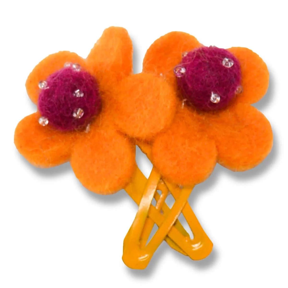 Flower with Ball Hair clips Set