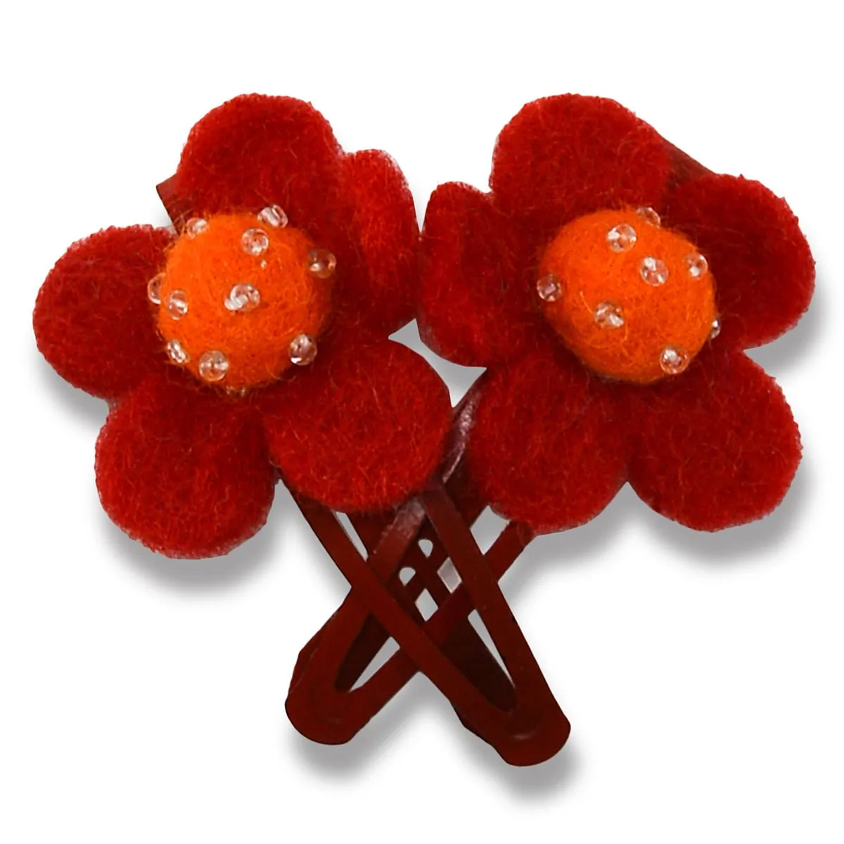 Flower with Ball Hair clips Set