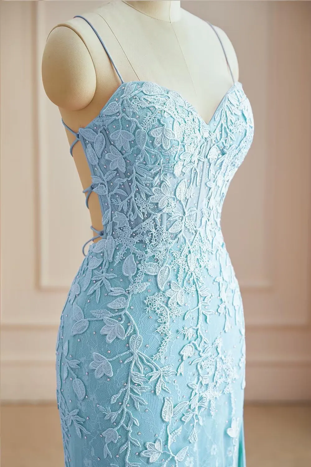 Fokissy Mermaid Prom Dresses with Slit 2025 Lace Applique Tulle Sweetheart Formal Evening Gown