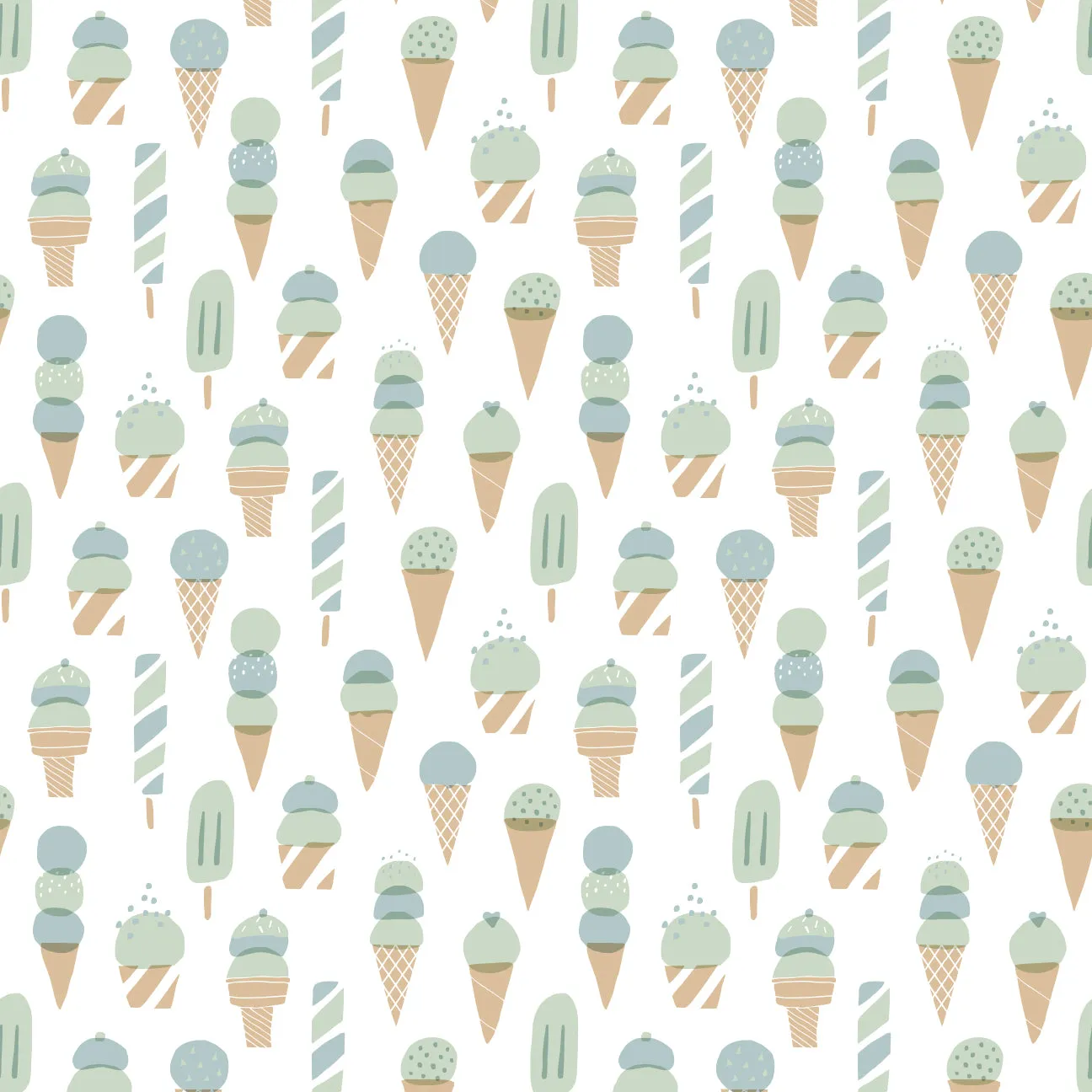 Footed Romper - Ice Cream Mint & Blue