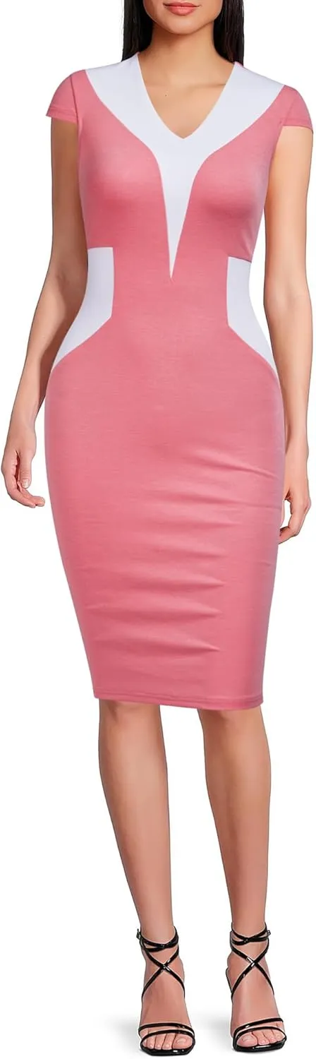 FORTRIC Women Wear to Work Office Business Wedding Guest Cocktail Party Dresses
