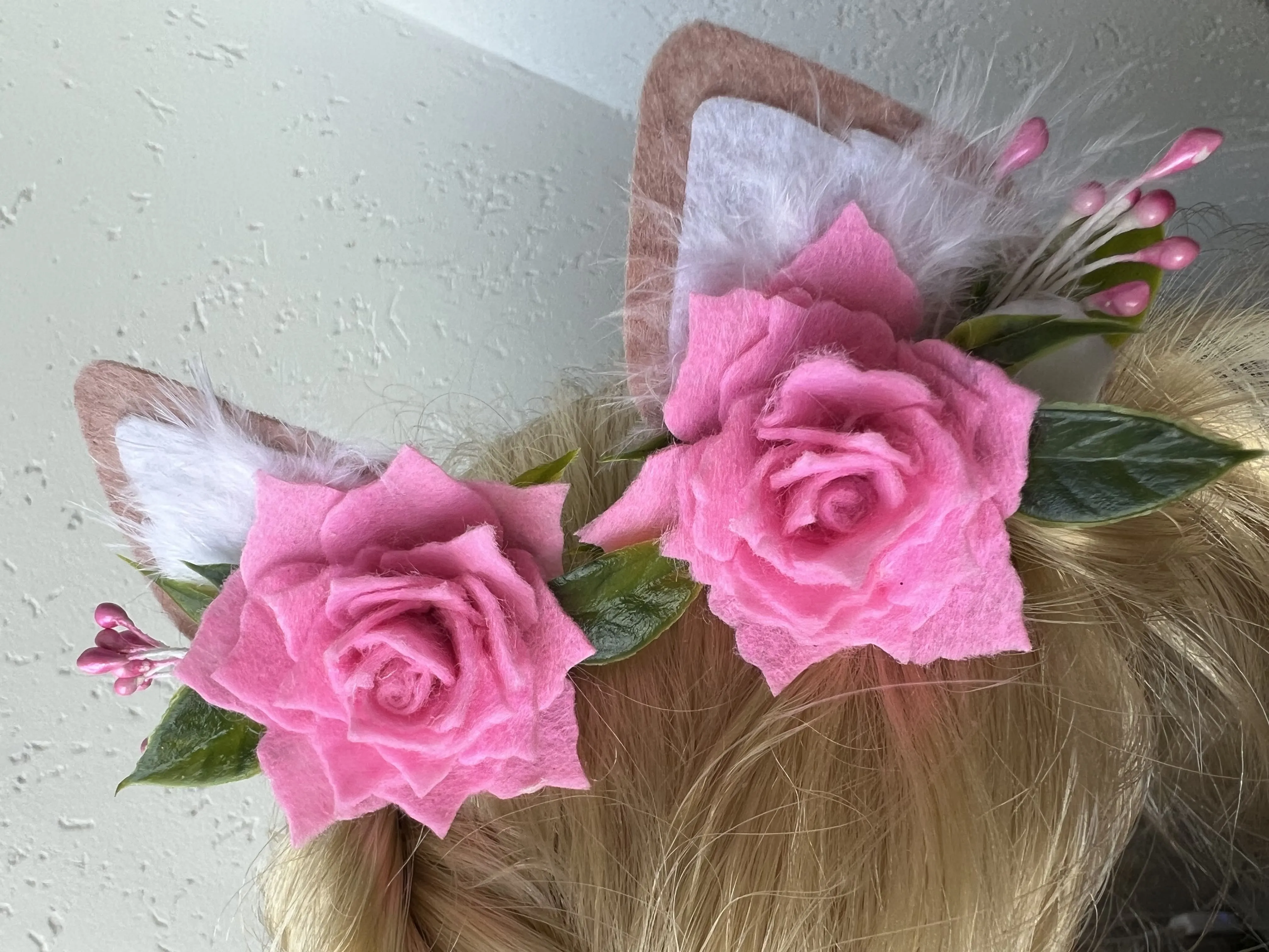 Fox flower ears on hair clips for baby girl outfit
