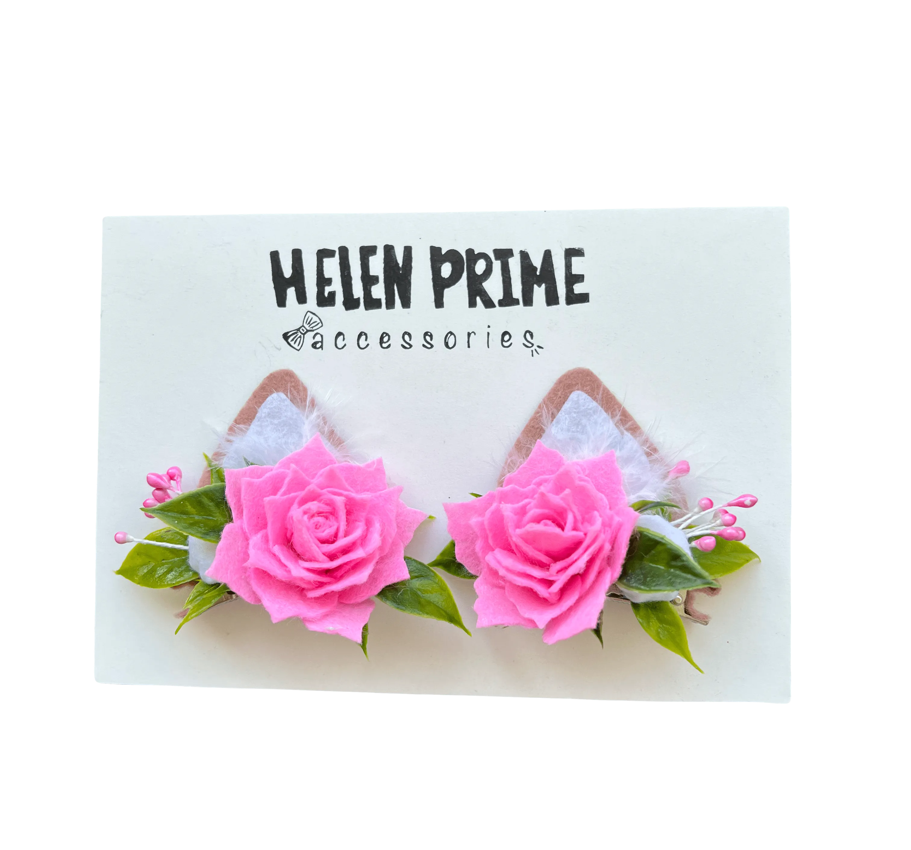 Fox flower ears on hair clips for baby girl outfit