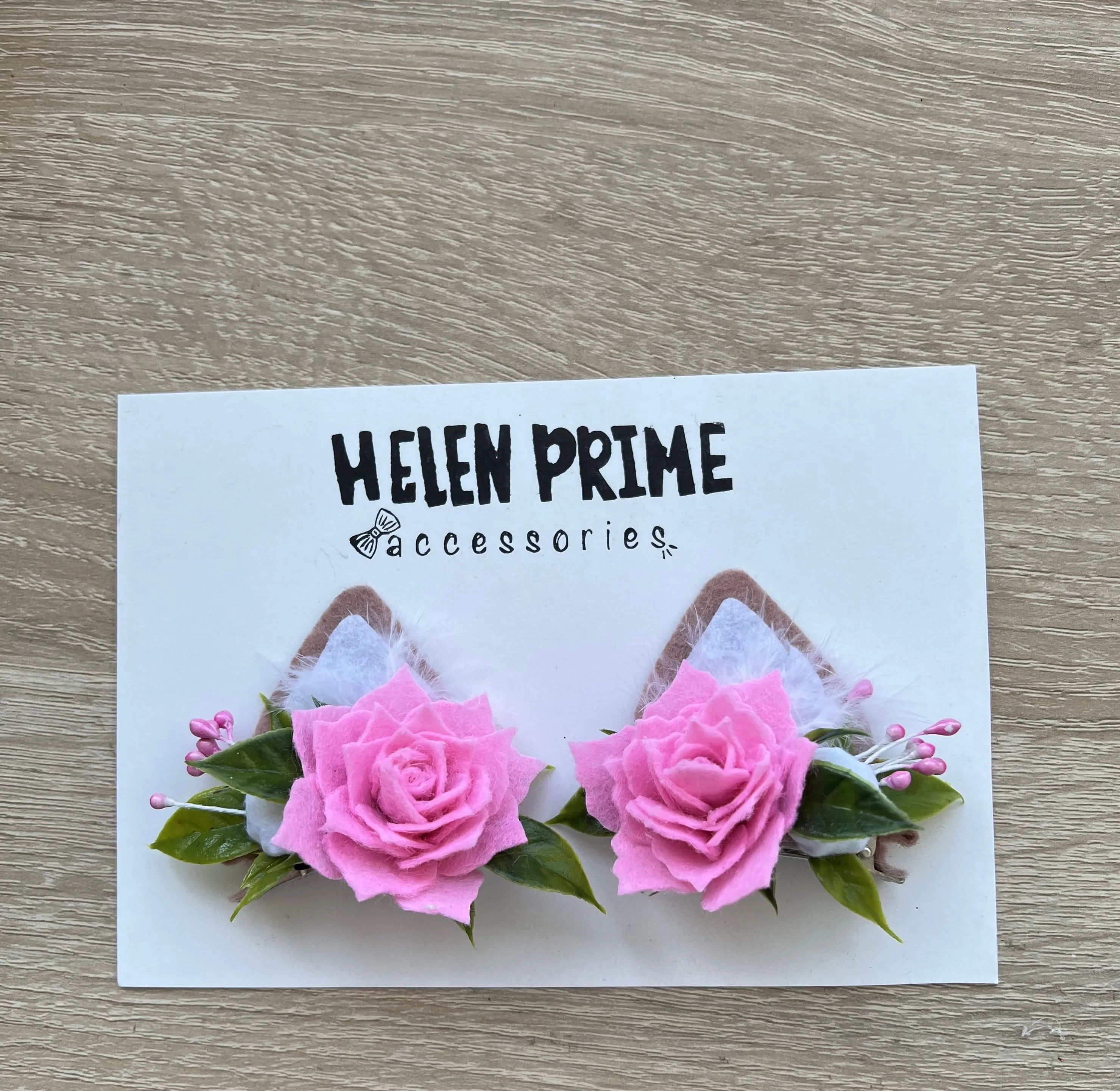 Fox flower ears on hair clips for baby girl outfit