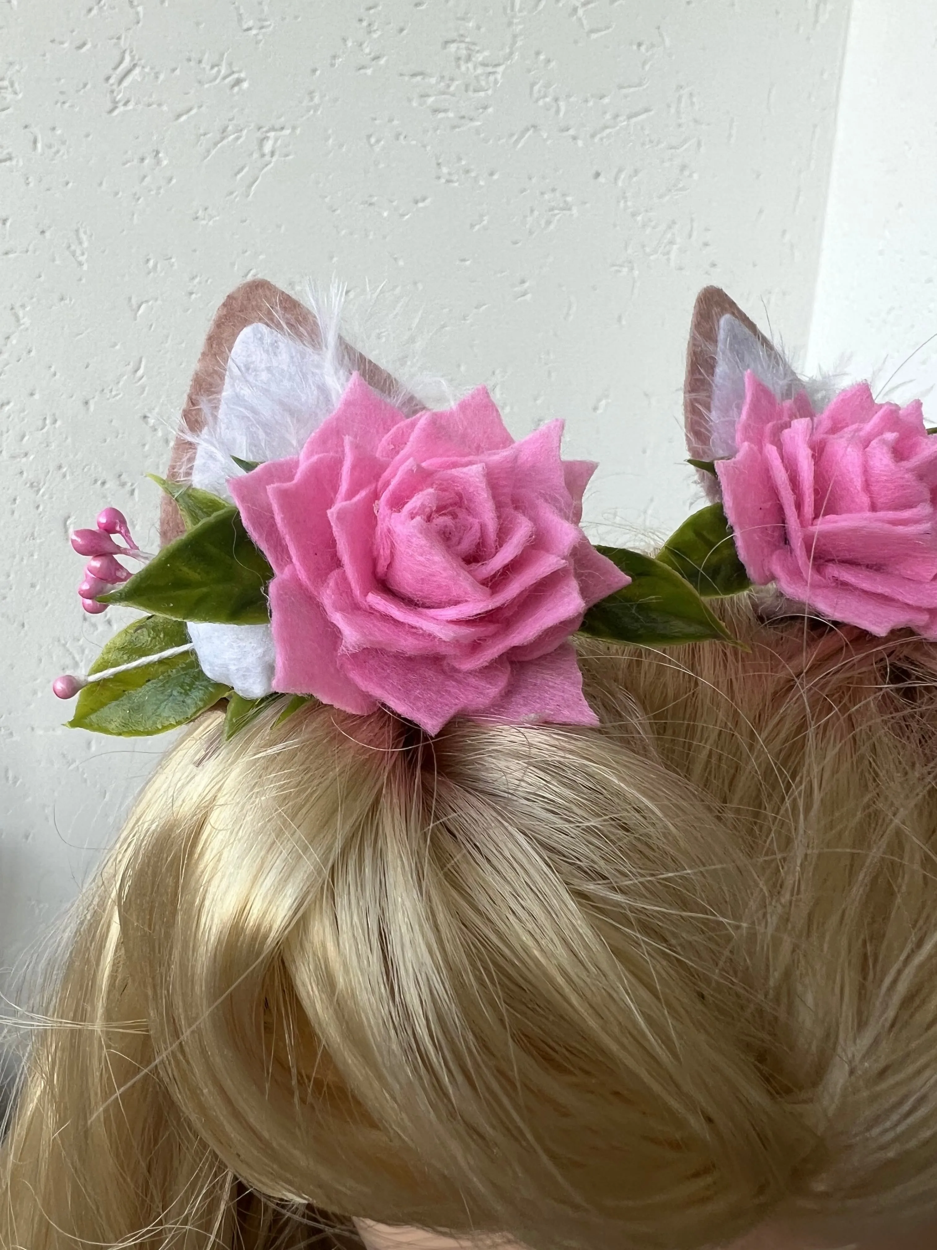 Fox flower ears on hair clips for baby girl outfit