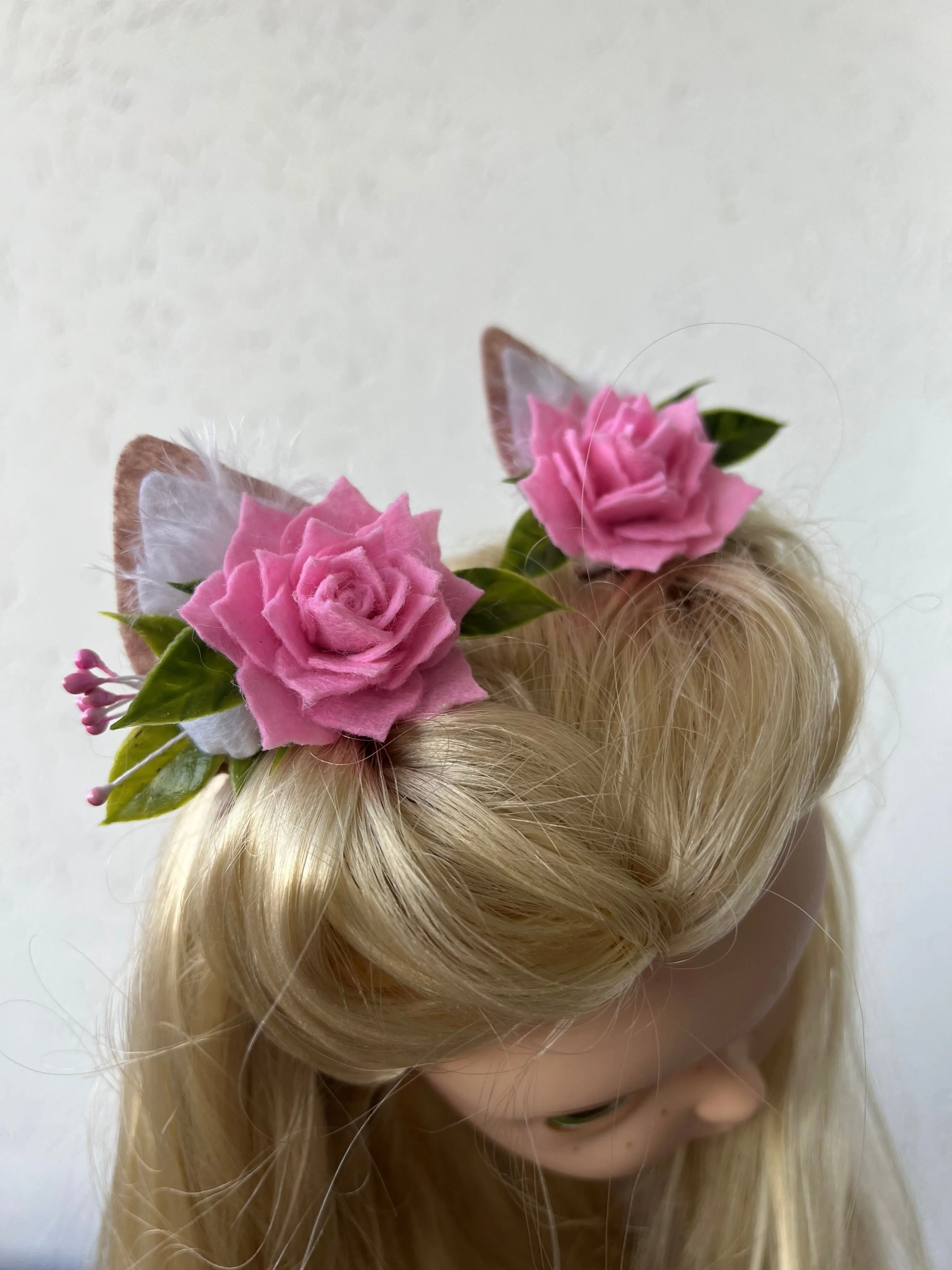 Fox flower ears on hair clips for baby girl outfit