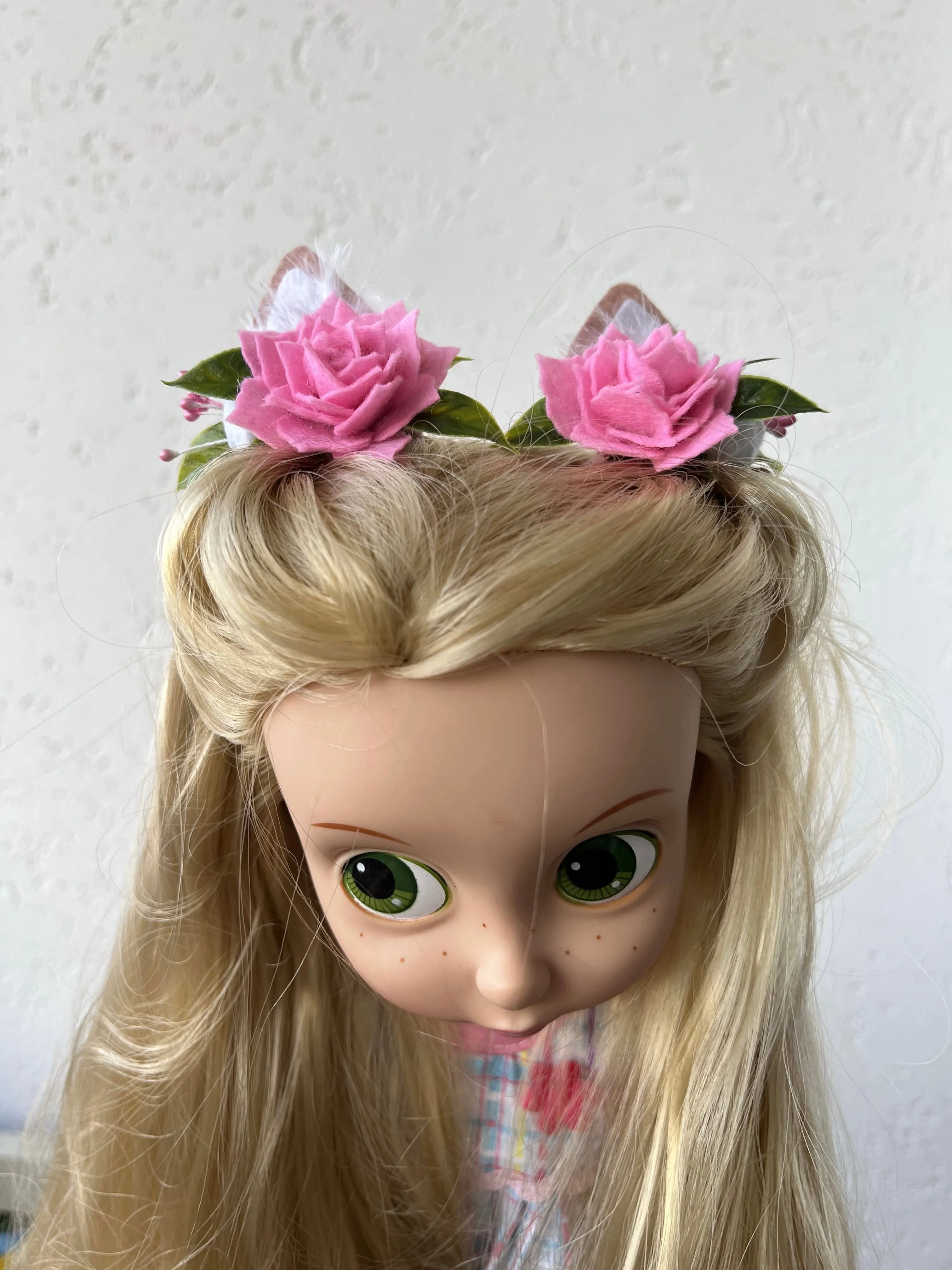 Fox flower ears on hair clips for baby girl outfit