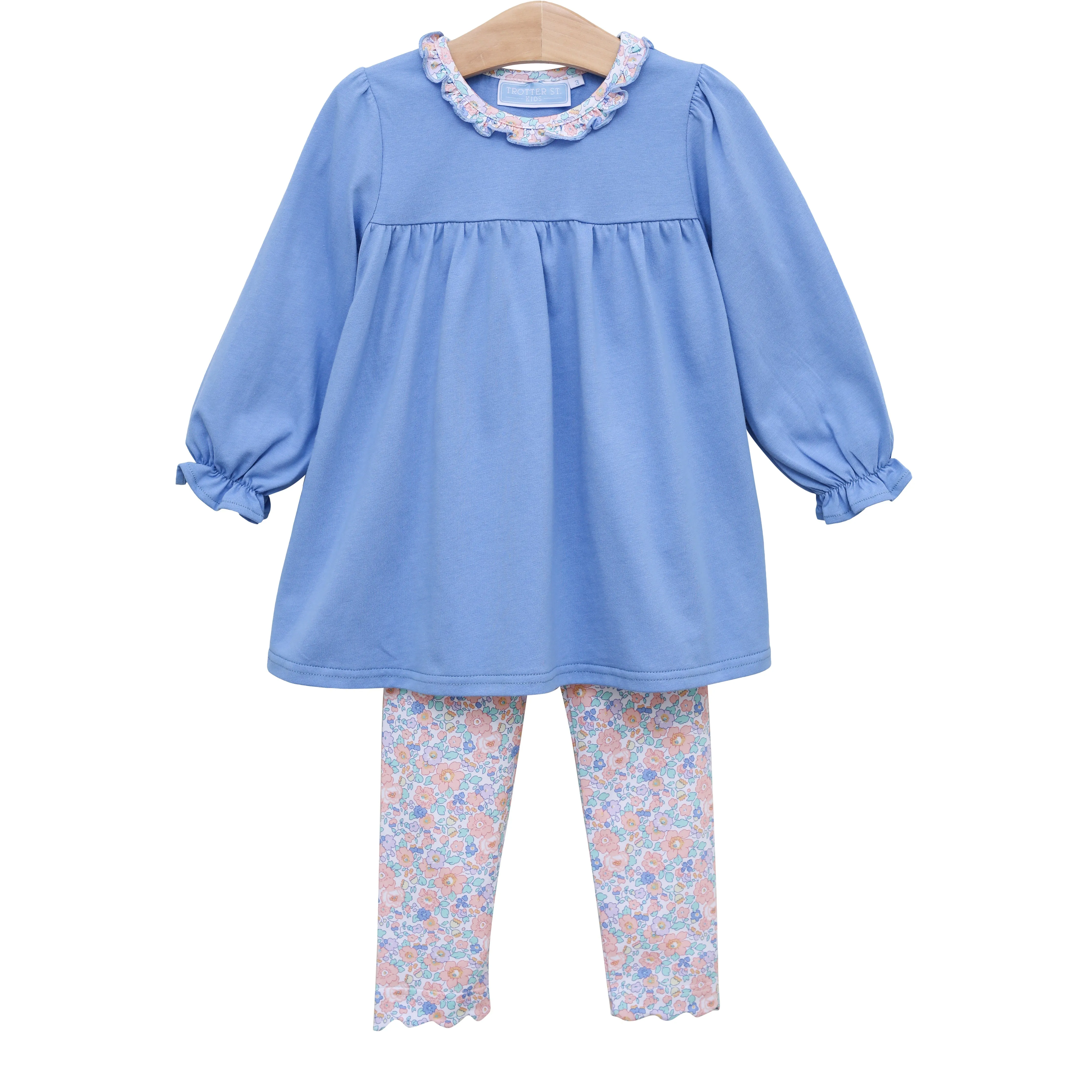 Frankie Ruffle Collar Pants Set - Floral