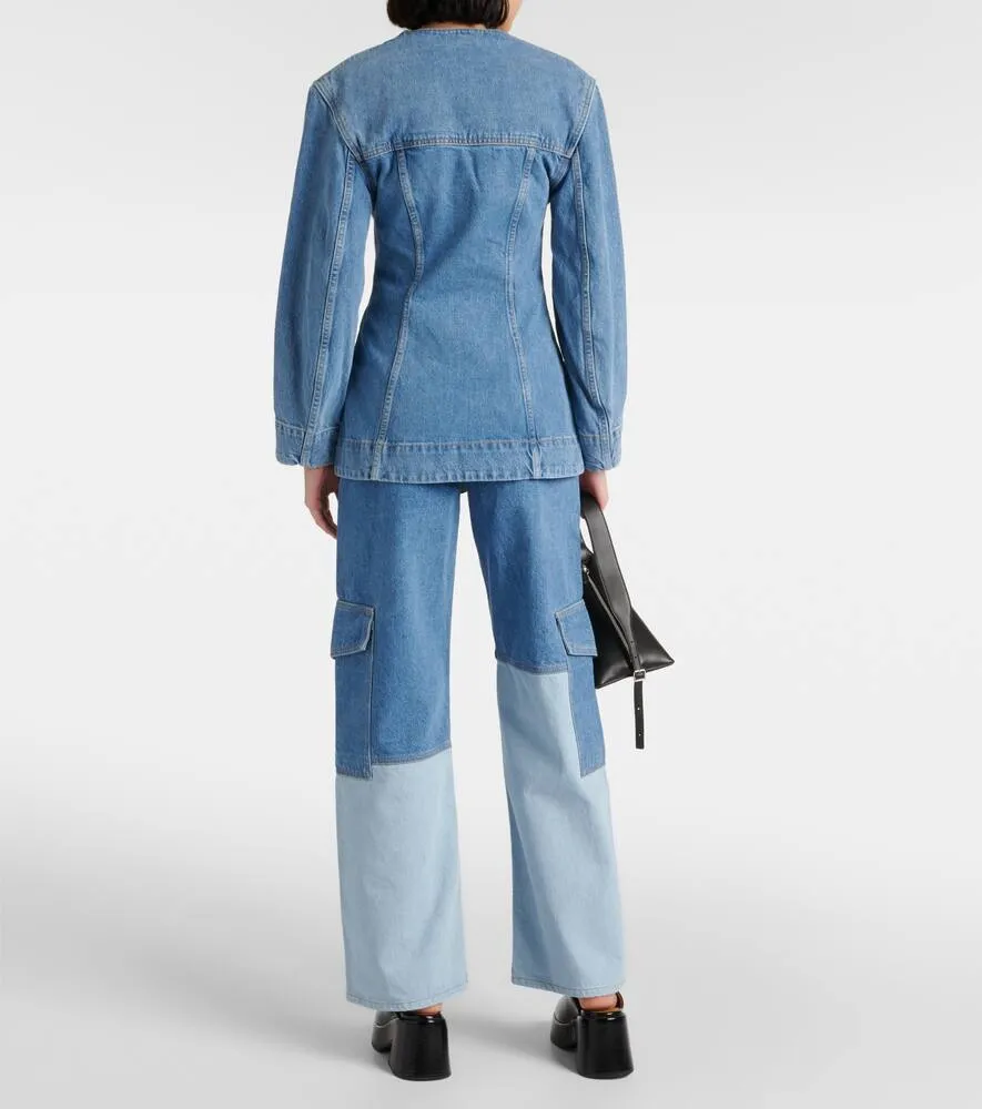 Ganni Single-breasted denim blazer