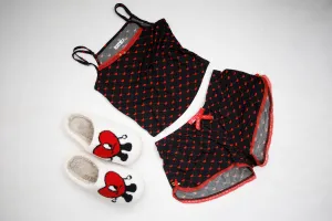 Gemma Red & Black Hearts Lounge Set- KatieJ