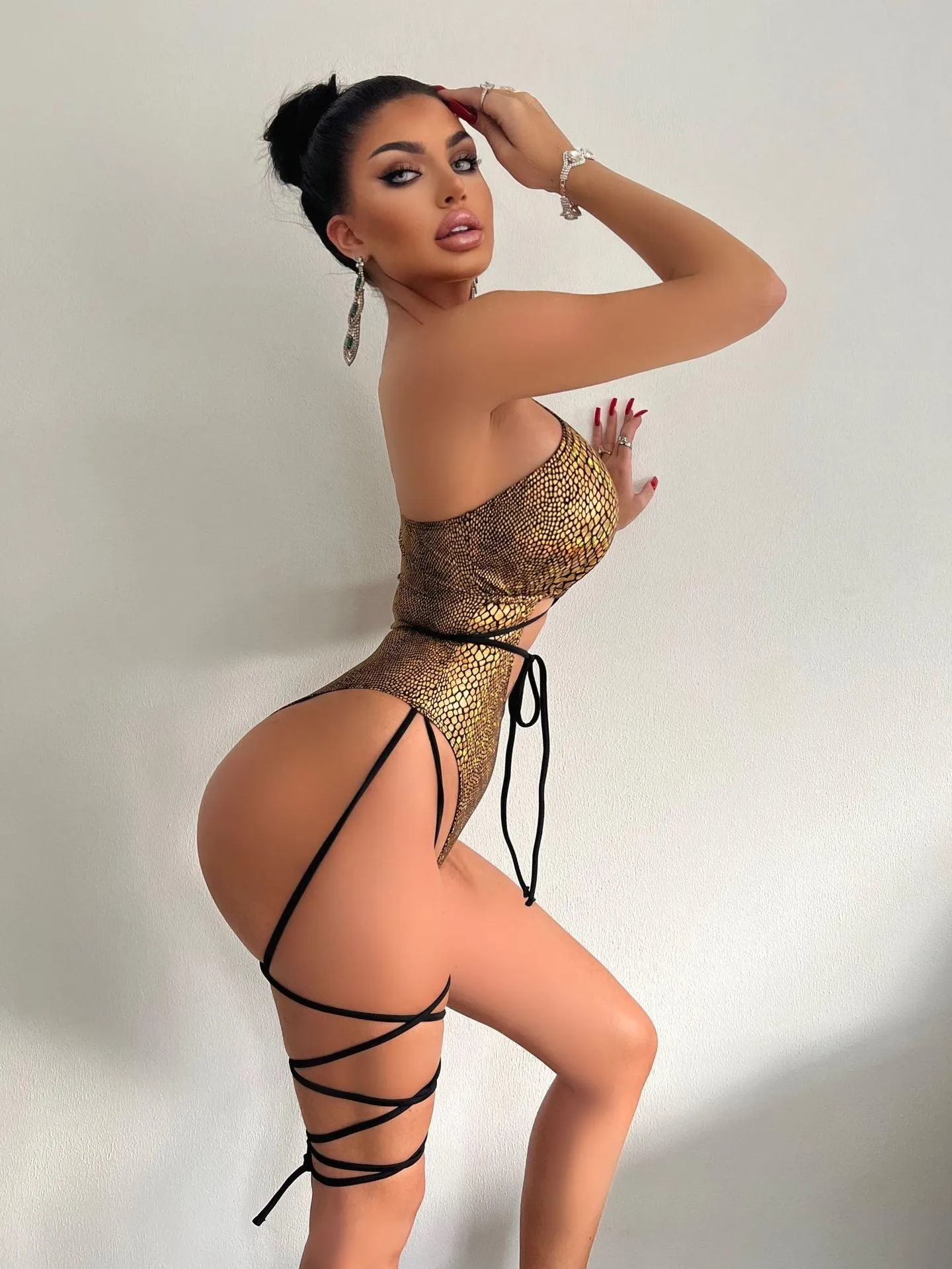GFIT® New Sexy One Piece Gold Gloss Swimsuit