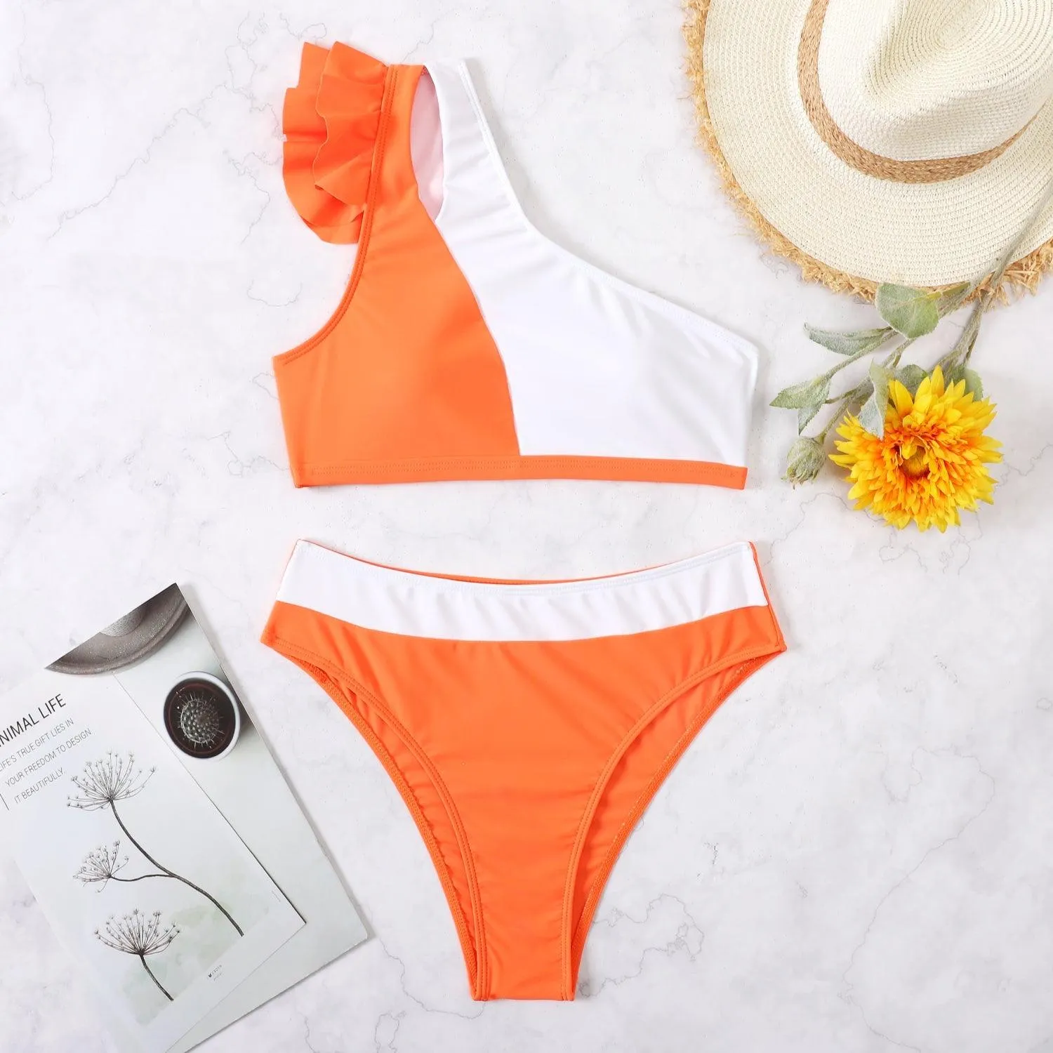 GFIT® One Shoulder Bikini High Waist Women's Swimsuits