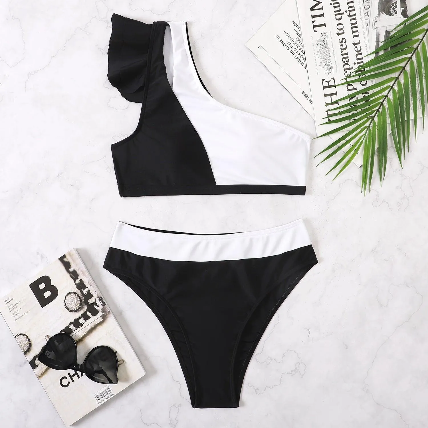 GFIT® One Shoulder Bikini High Waist Women's Swimsuits