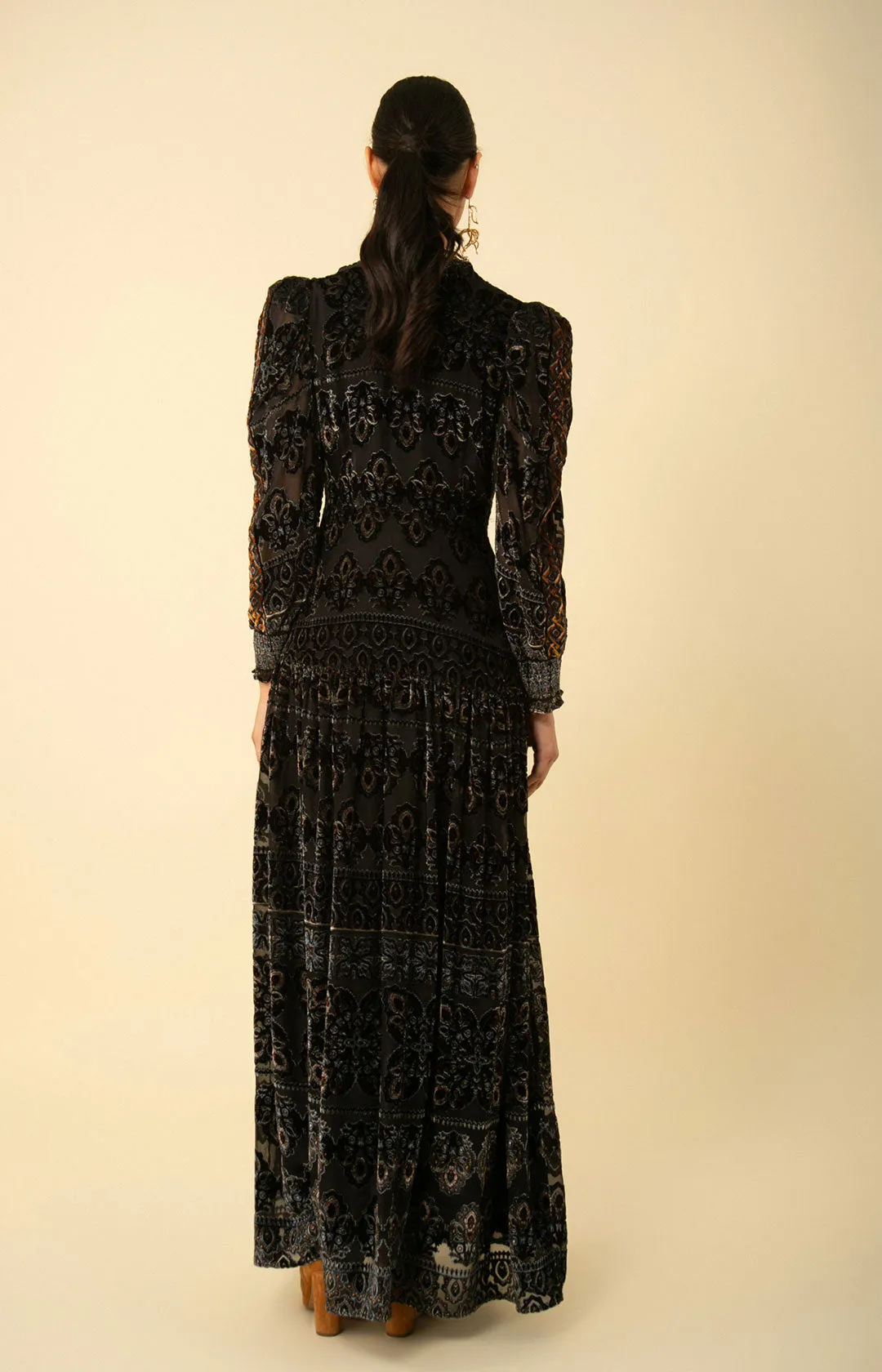 Gianna Velvet Burnout Maxi Dress