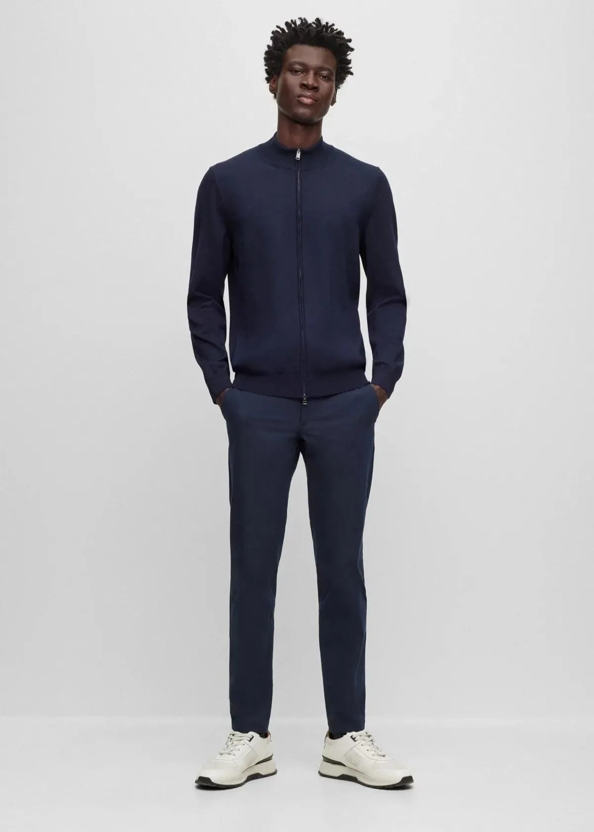 Gilet BOSS marine en laine