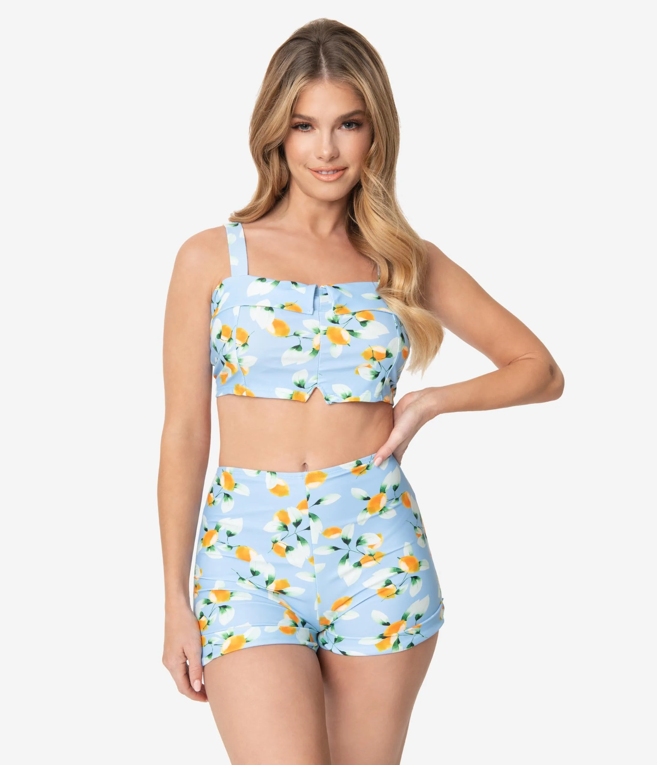 Girl Howdy January Apricots Print Swim Shorts