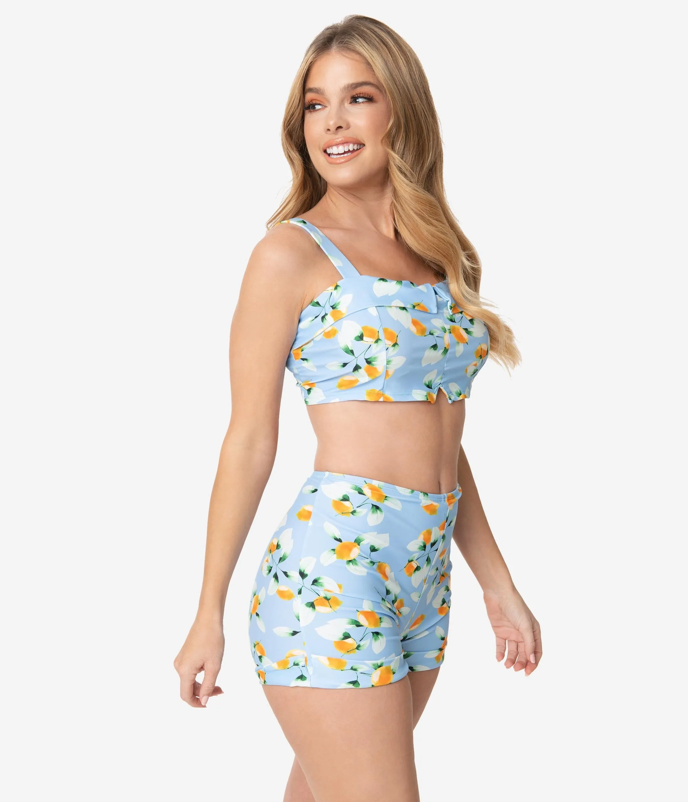 Girl Howdy January Apricots Print Swim Shorts