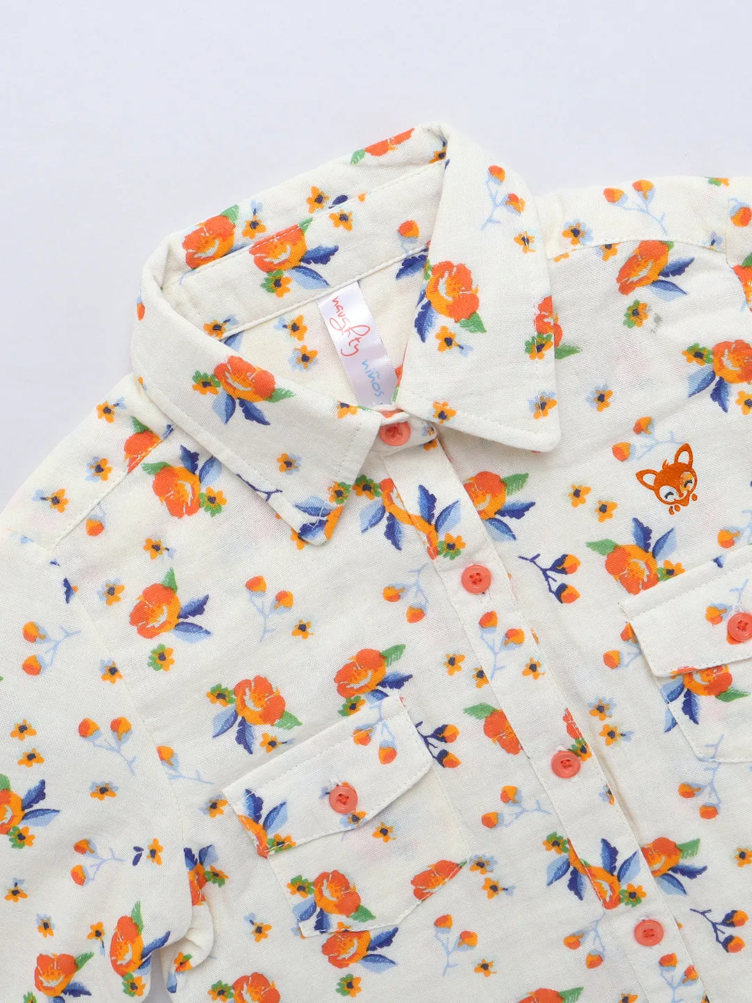 Girls Cotton Floral Shirt