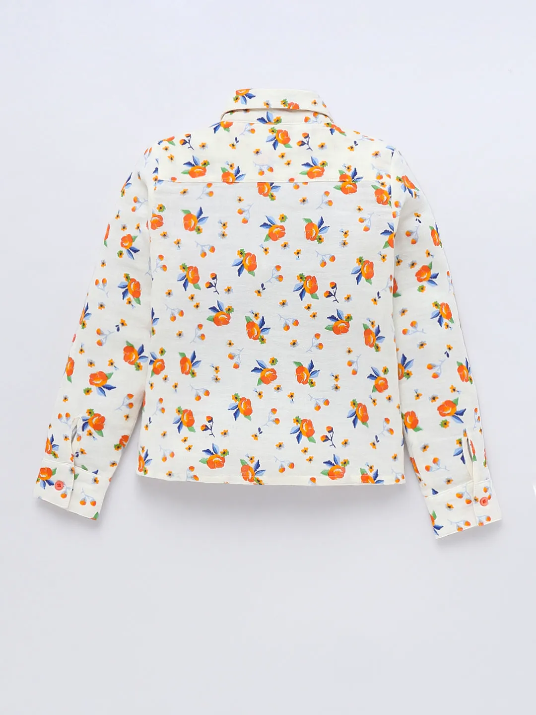 Girls Cotton Floral Shirt