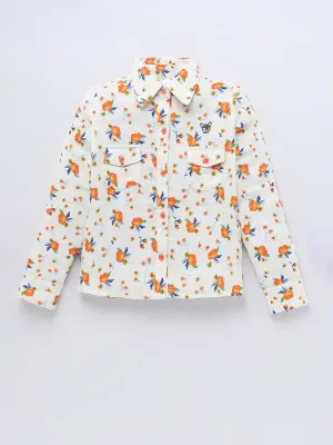 Girls Cotton Floral Shirt