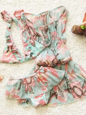 Girls Flower Daze Bikini With Matching Cover Up