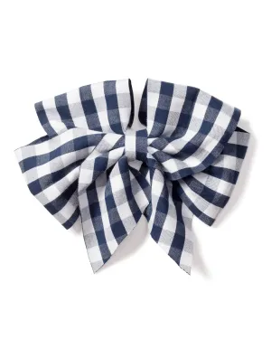 Girl's Hair Bows in Navy Gingham