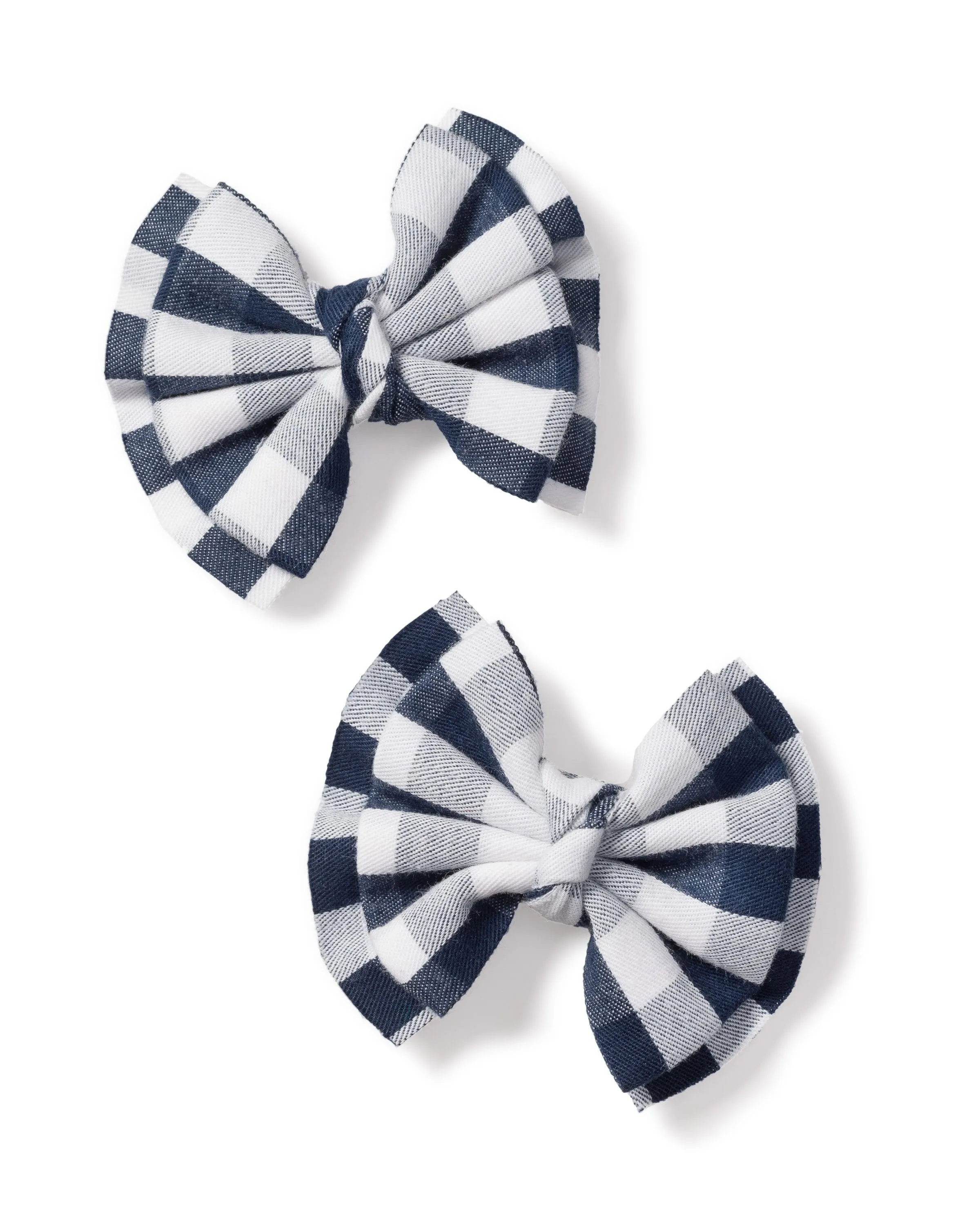 Girl's Hair Bows in Navy Gingham