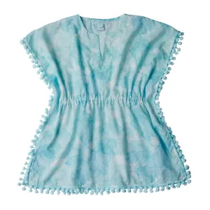 GIRL'S KAFTAN FLOWERS MINT