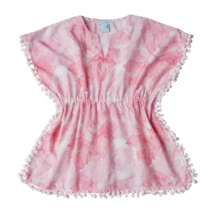 GIRL'S KAFTAN FLOWERS PINK