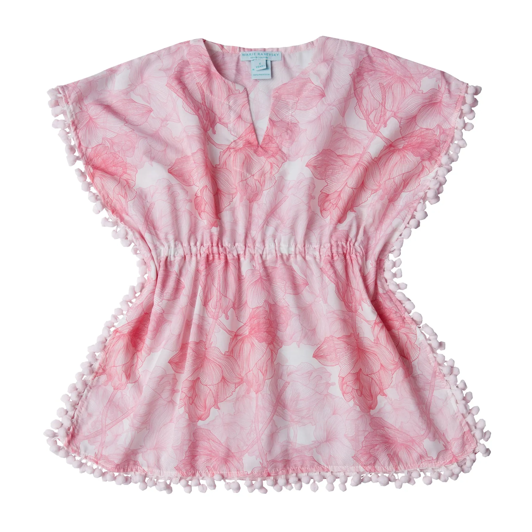 GIRL'S KAFTAN FLOWERS PINK