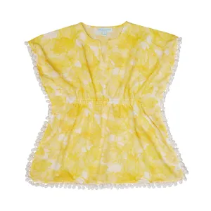 GIRL'S KAFTAN FLOWERS YELLOW