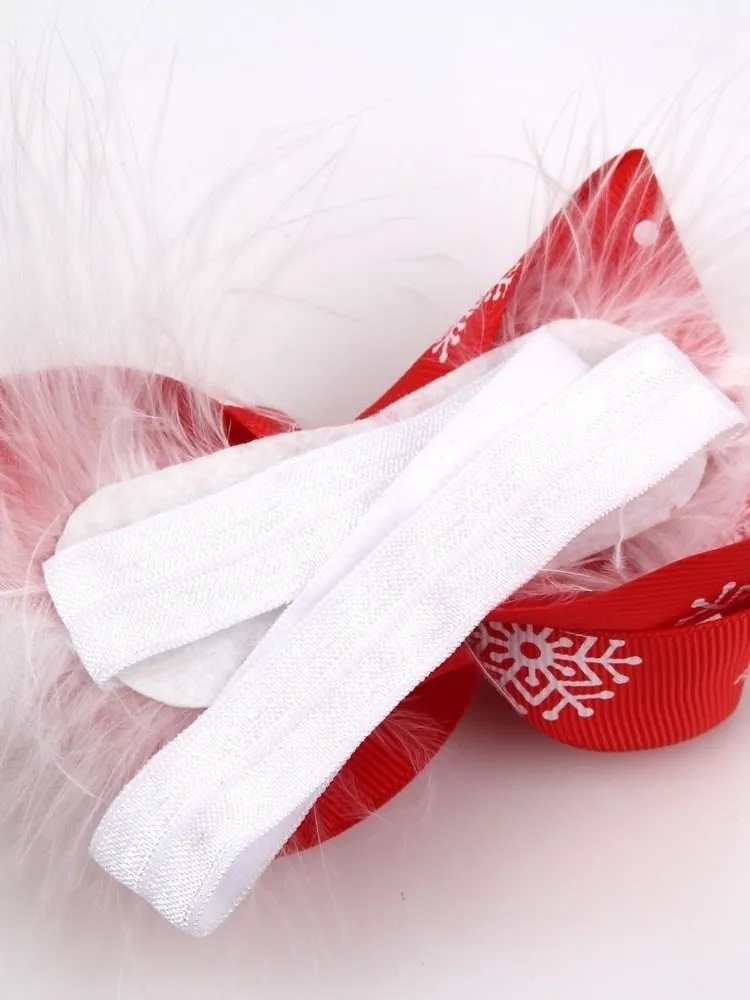 Girls Red Christmas Bow Headband With Rhinestone