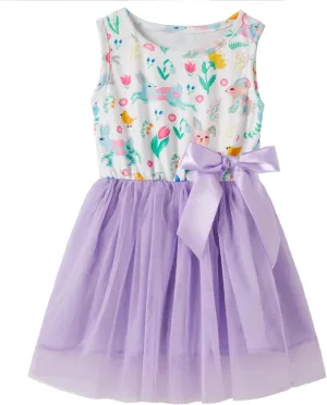 Girls Sleeveless Dress Toddler Bunny Tutu Sundress Casual Party Dresses
