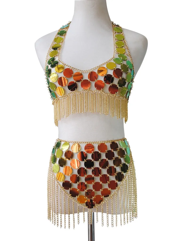 Gold Cami Skirt Set