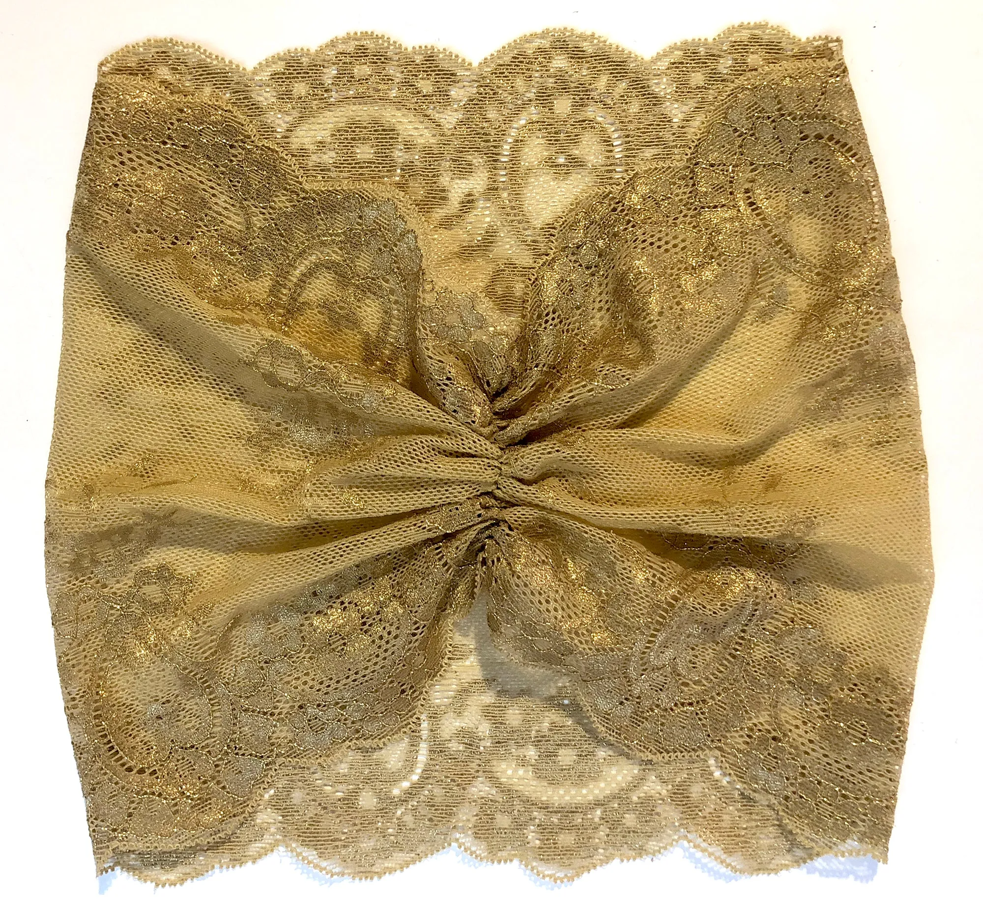 Gold vintage floral lace headband