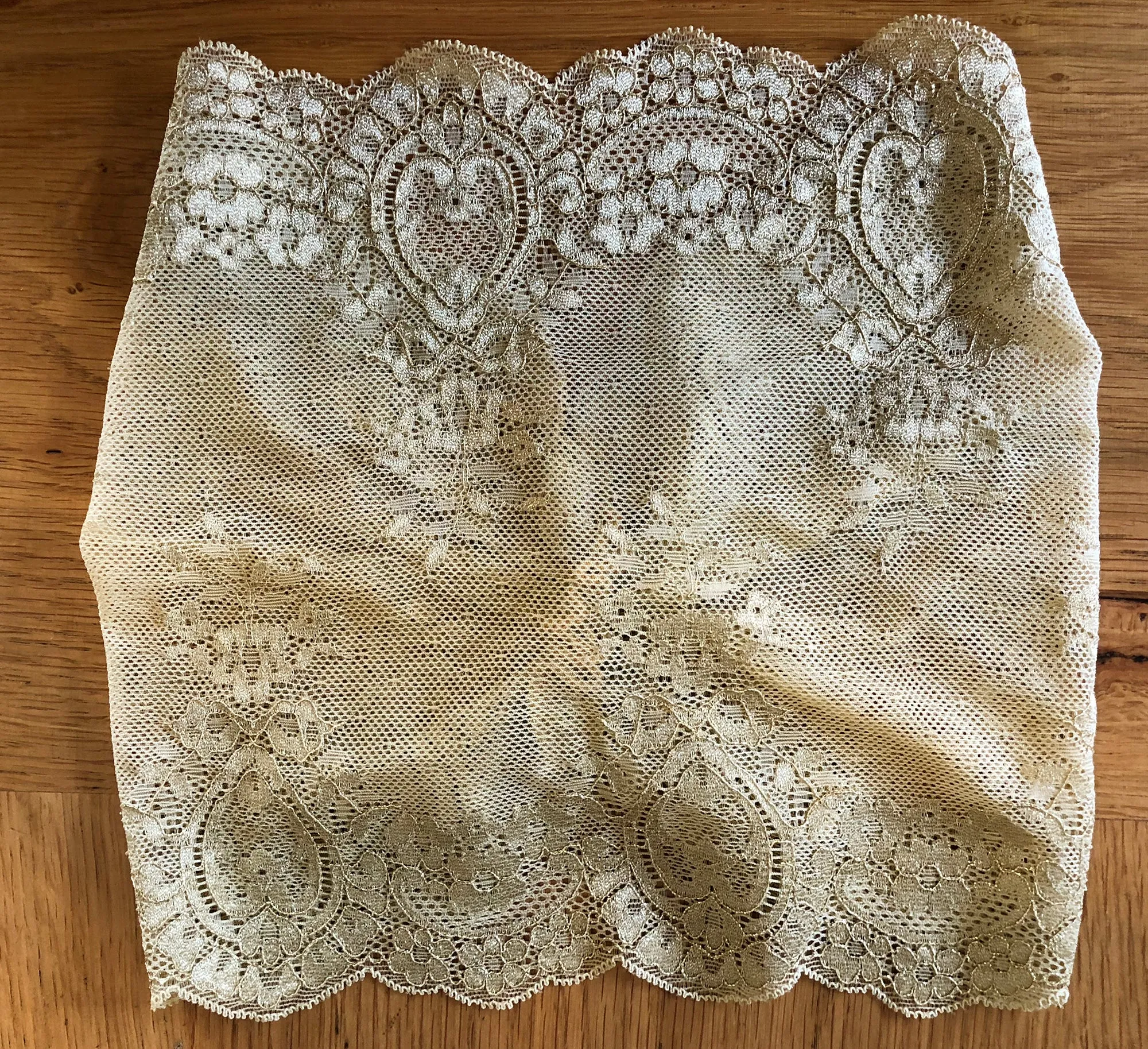Gold vintage floral lace headband