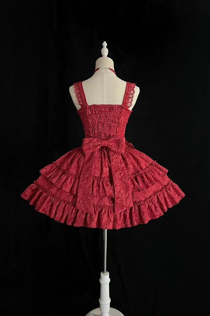 Gothic Lolita Skirt Set Blood Rose Skirt Corset Multicolor