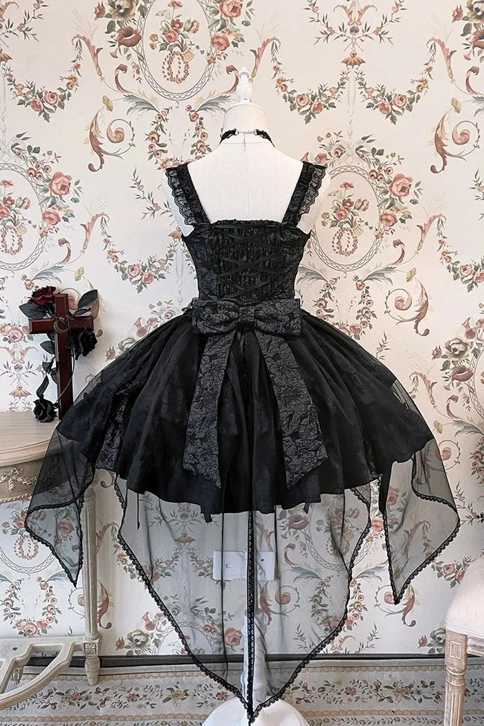 Gothic Lolita Skirt Set Blood Rose Skirt Corset Multicolor
