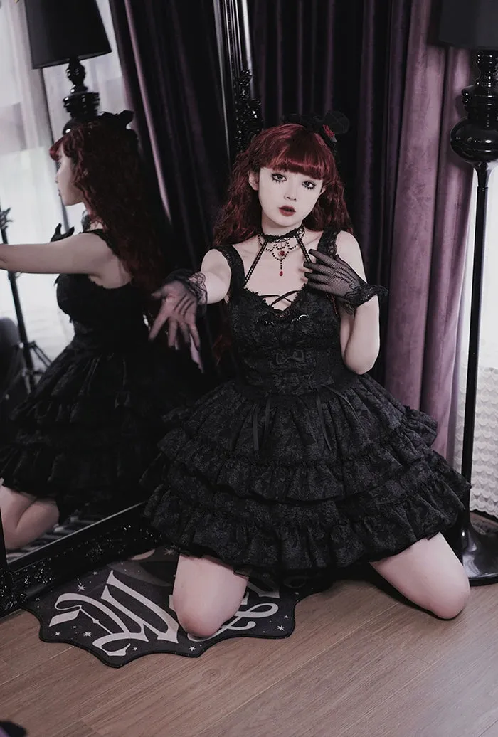 Gothic Lolita Skirt Set Blood Rose Skirt Corset Multicolor