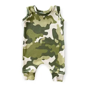 Green Camouflage Harem Romper