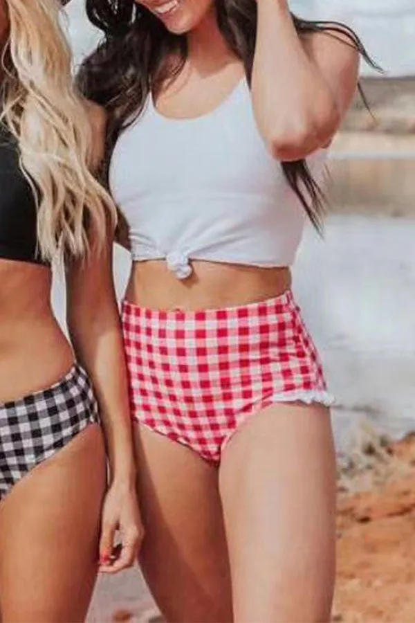 Grid Sweet High Waist Bikini
