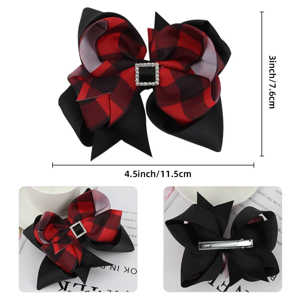 Grids Pattern Girl Hair Bows
