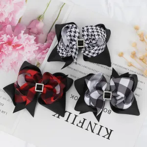 Grids Pattern Girl Hair Bows